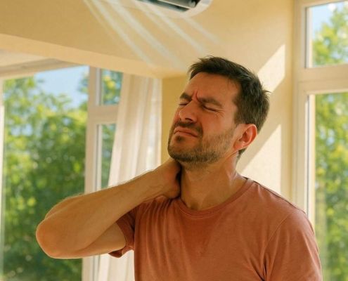 Male al collo e aria condizionata